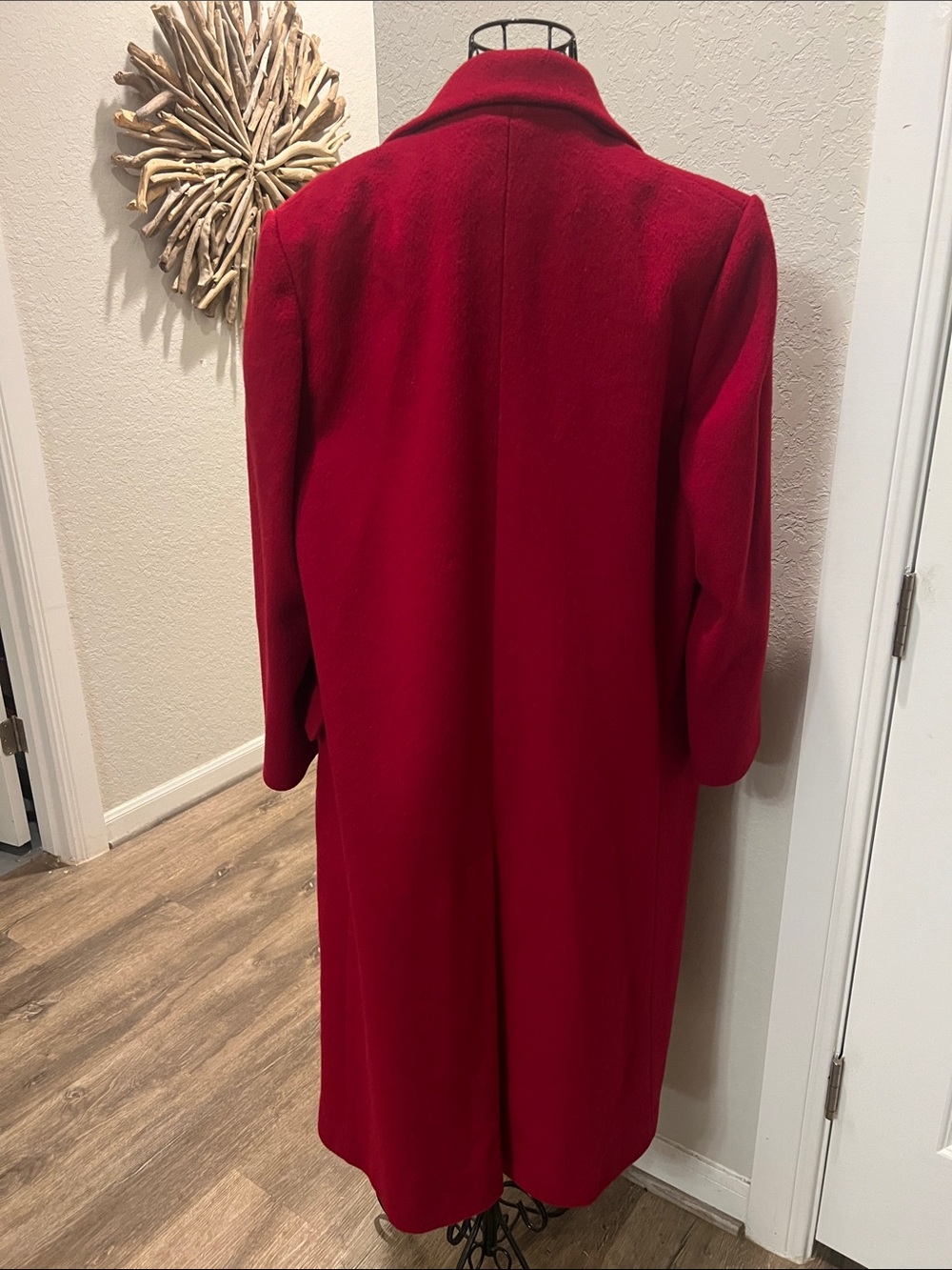 Women’s Double-Breasted Red Overcoat - Picture 7 of 13